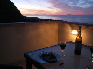 dinner on balcony